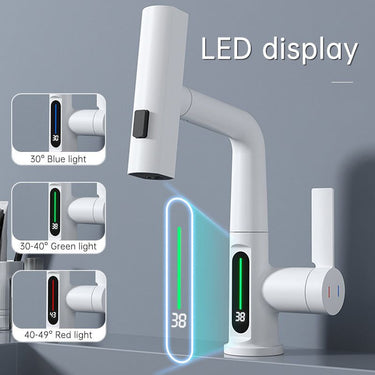 SplashGlow - Multifunctional Bathroom Faucet With LED Temperature Display - luvinly